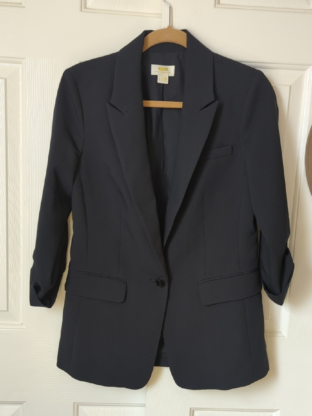 Maeve Black Single-Button Longline Blazer